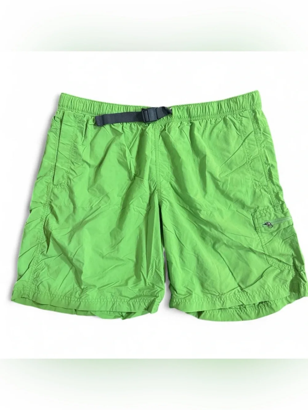 Columbia Bright Green Men's Swim Trunks with Integrated Belt